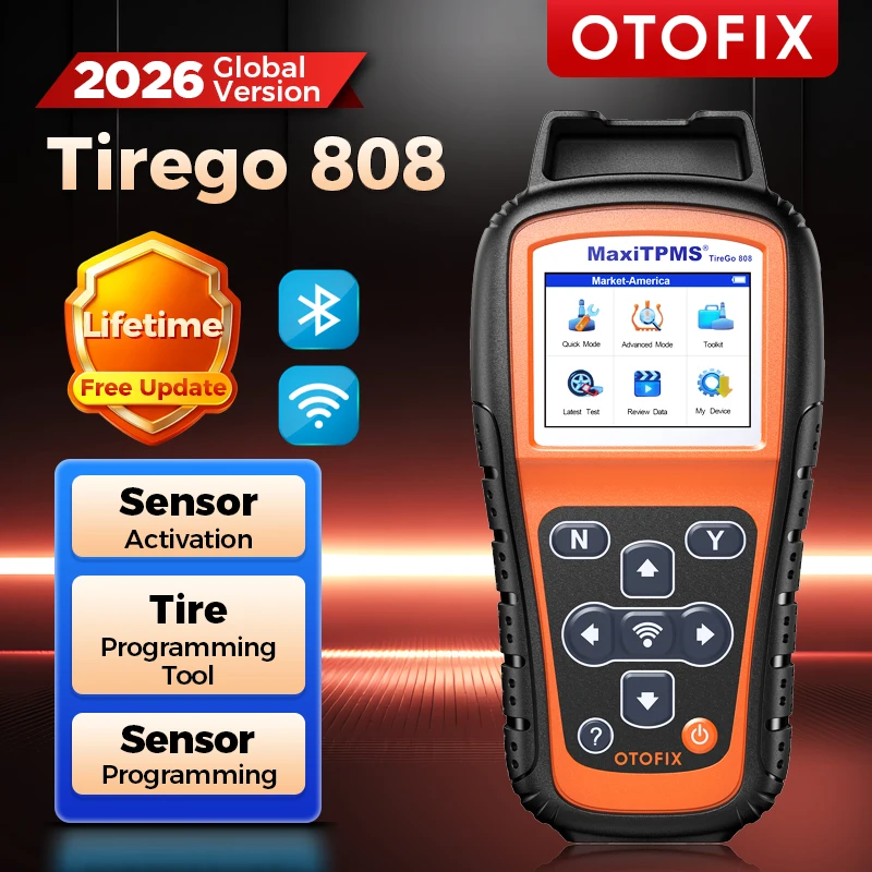 Фото Инструмент для программирования TPMS OTOFIX TireGo808, инструмент для перепрограммирования TPMS, активация всех датчиков, программирование MX-Sensor 315/433 МГц, мониторинг давления в шинах №2