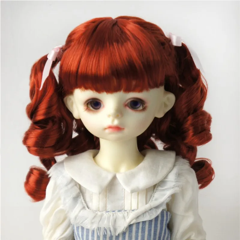 Фото JD405 1/6/14 1/3 YOSD MSD SD DO Двойные длинные парики Sauvage Twin Ponys BJD 6-7 дюймов 7-8 дюймов 8-9 дюймов Синтетические мохеровые волосы BJD №5