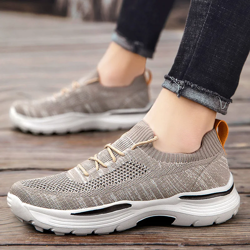 

Spring Summer Casual Mesh Shoes Men Breathable Sneakers Non-Leather Thick Bottom Plus Big Size 47 48 49