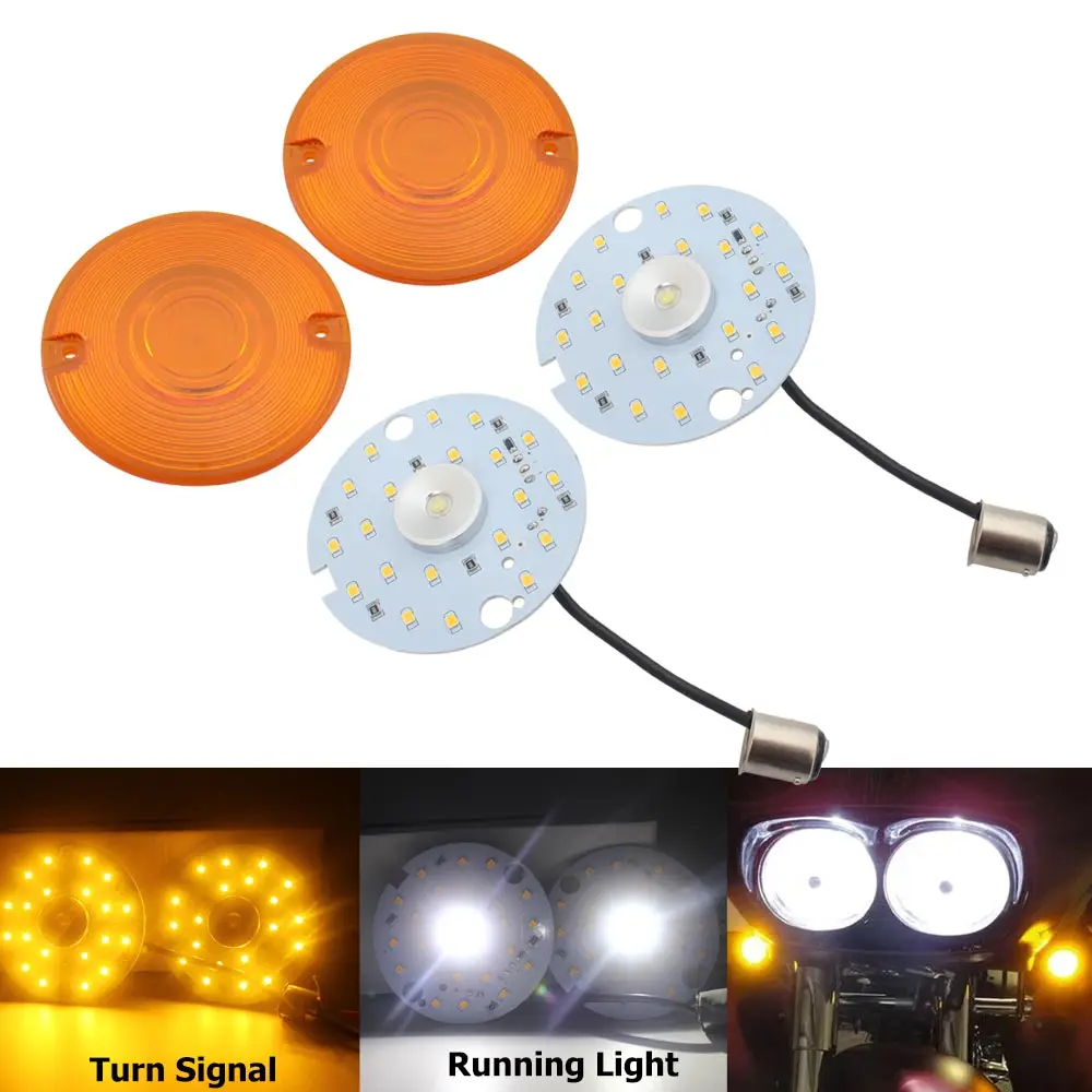 

Motorcycle 1157 LED Turn Signal Light DRL Inserts Lights Bulbs For Harley Davidson Electra Glide Road King Sportster Dyna