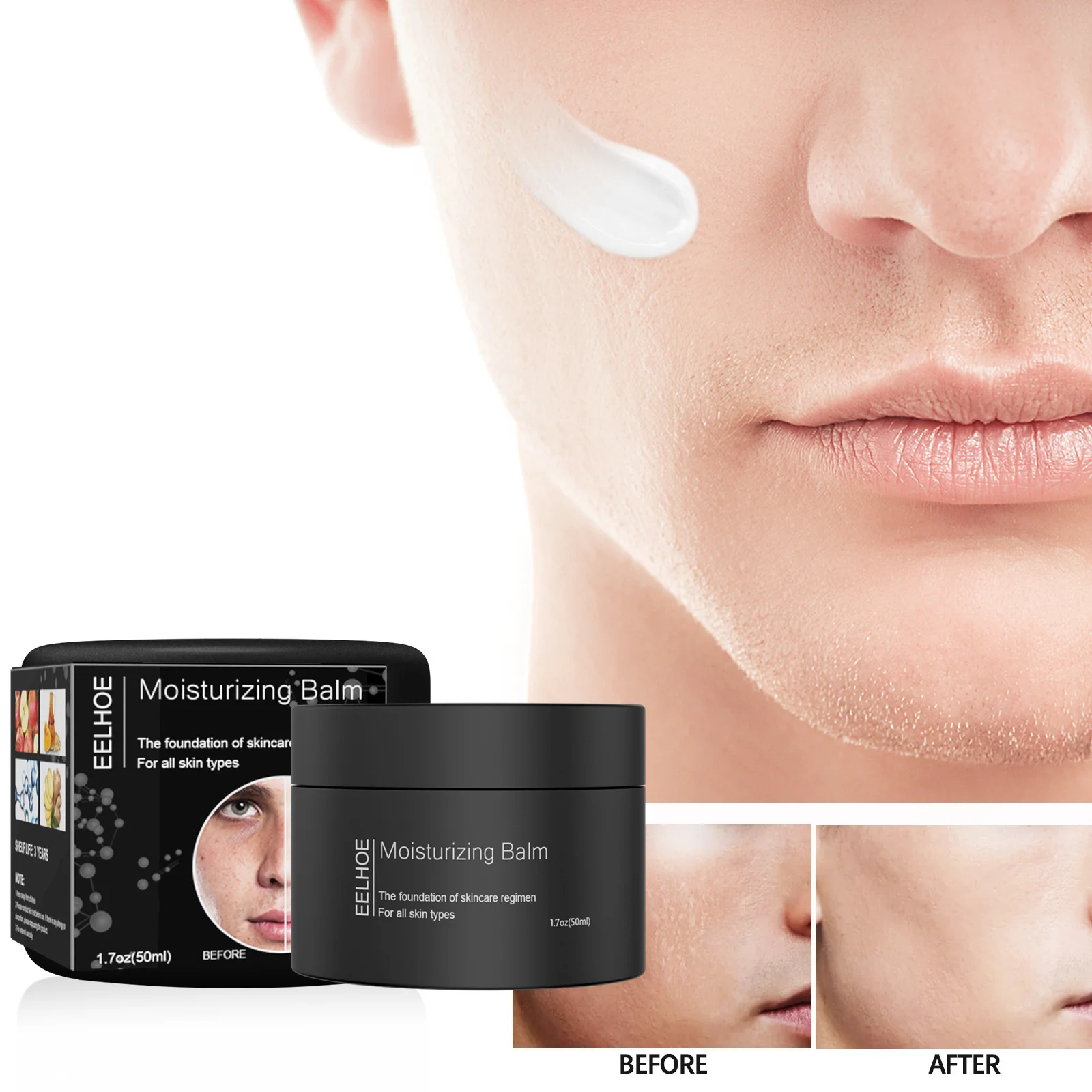 

Transparent Hyaluronic Acid Cream Moisturizing Day Hydrating Refreshing Oil For Men Aging Face Control Whitening Anti Cream
