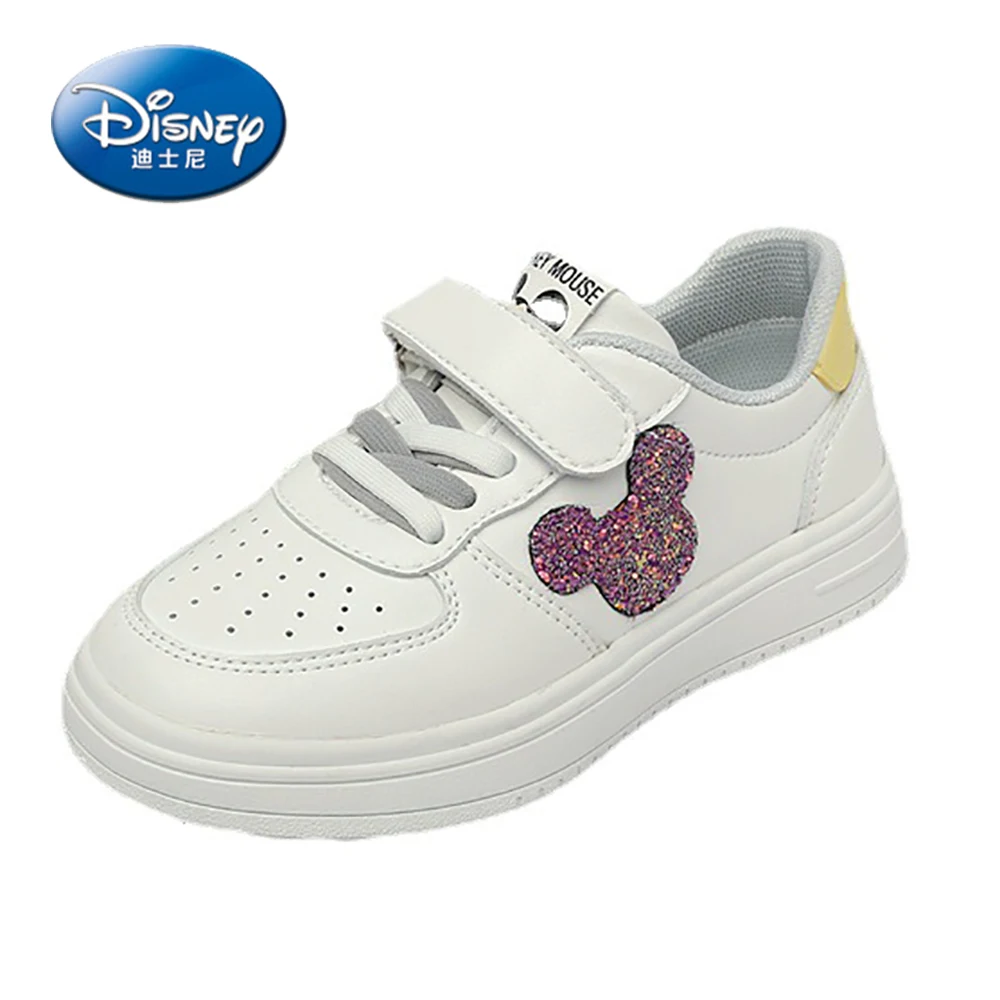 

Disney Kids Casual Sneakers For Spring Autumn Girls Shiny Mickey Mouse Outdoor Shoes Children's Fashion Non-slip Breathable Shoe