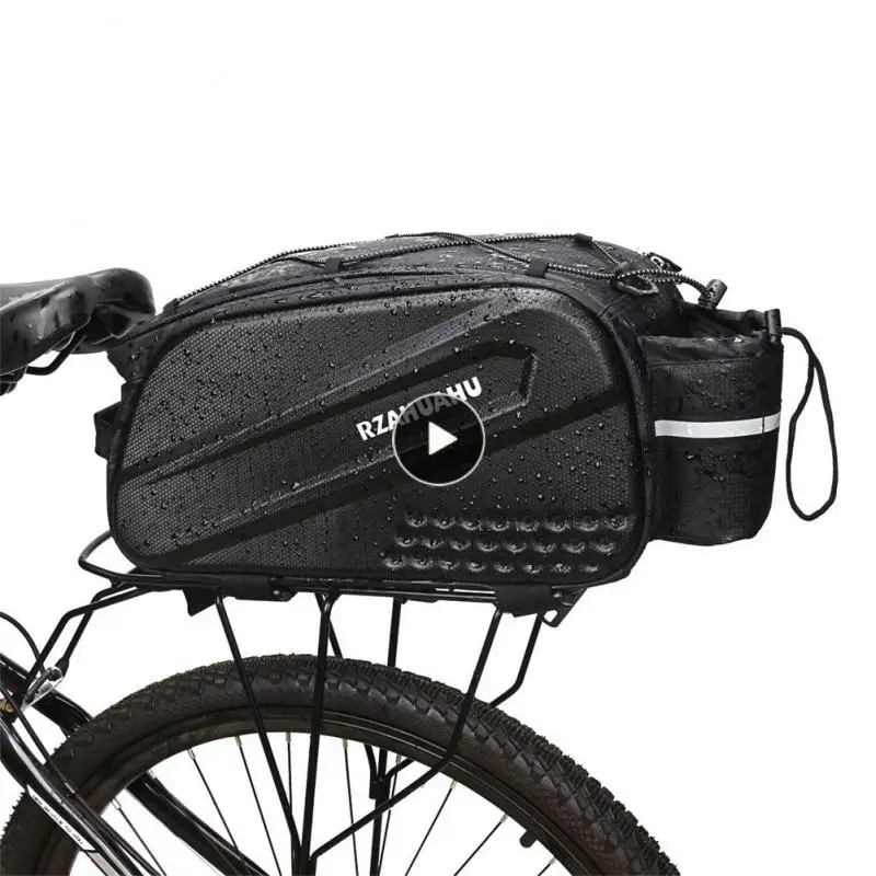 

10l Hard Shell Bag Black Rear Shelf Bag Classified Net Pocket Rear Seat Bag Leather Bicycle Bag Reflective Printing Oblique Span