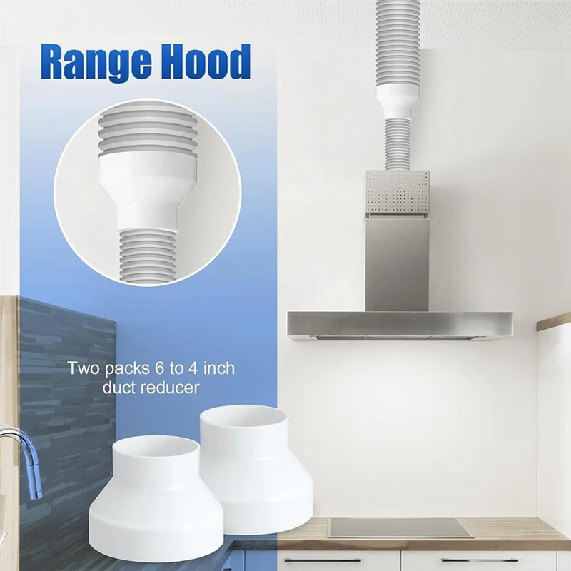 2 шт. 6–4 дюйма редуктор воздуховода увеличитель из АБС-пластика адаптер или