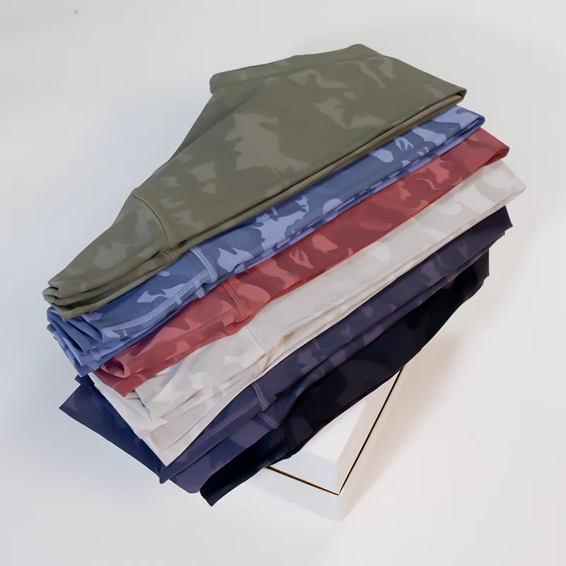 Lulu Women Camouflage Fashion High Waist Hip Raising Ninth Pants Mountaineering Outdoor Fitness Training Running Yoga Clothes