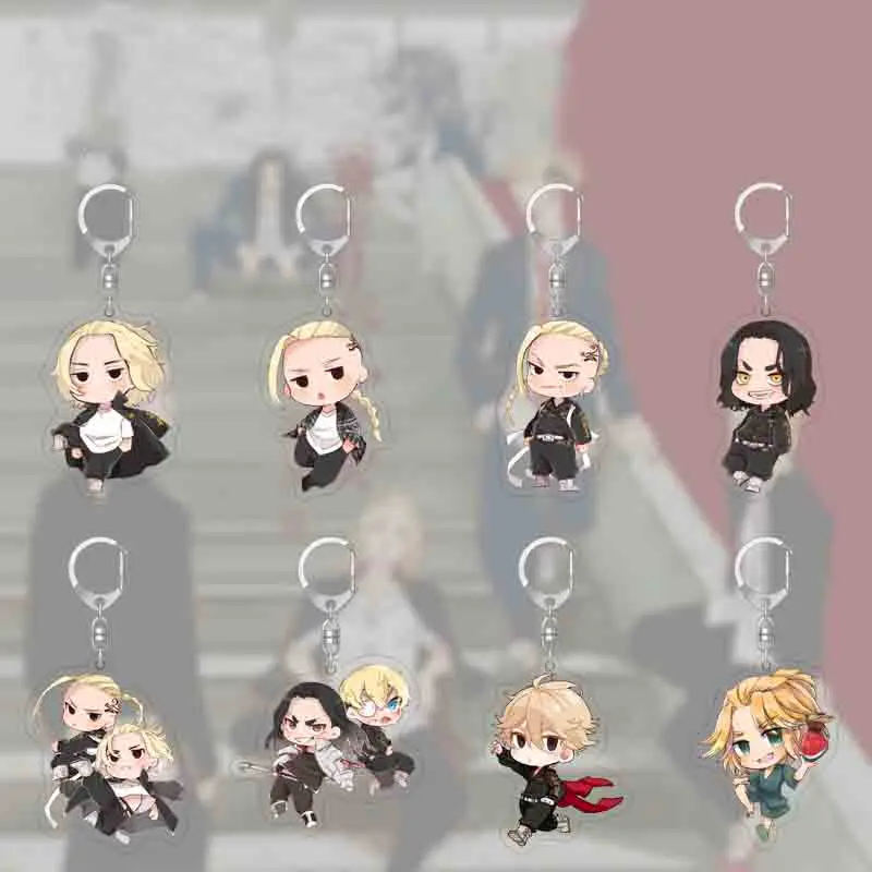 

Anime Tokyo Avengers Laser Keychain Acrylic Anime Double-sided Pendant Budo Key Rings Jewelry For Children Gift