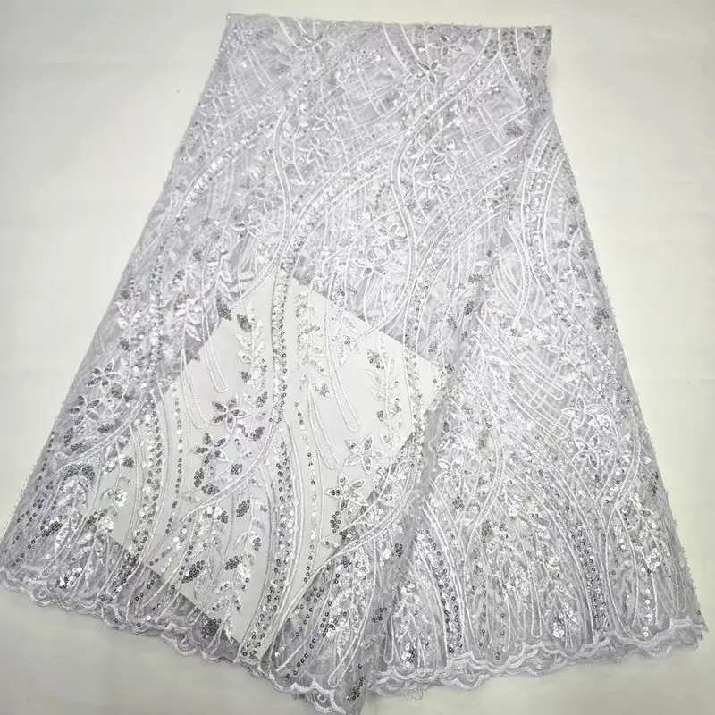 LHDN14 Белый! Хорошее качество африканского сетчатого кружева с блестками красивое