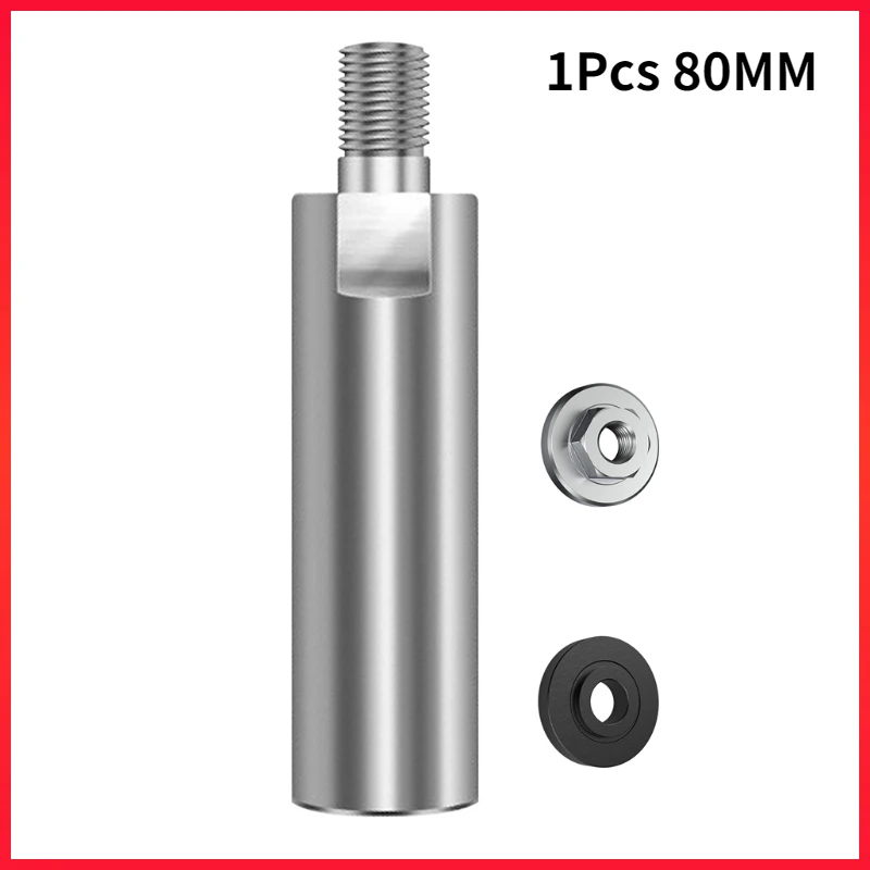 

80mm Angle Grinder Extension Connecting Rod Thread Adapter Extension Shaft with Nuts for Rotary Polisher Pad Grinding Connection