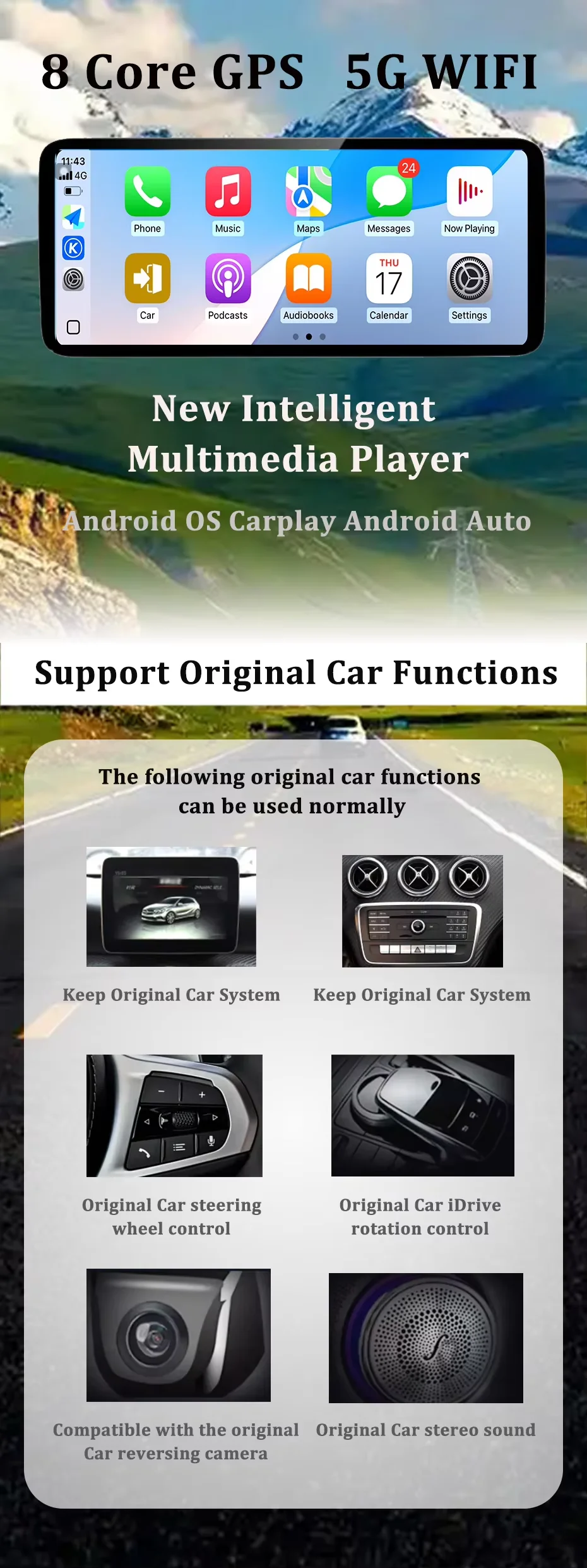 Фото Android 16 Стерео GPS 4G для Mercedes Benz E Class C207 W207 A207 2009-2016 Беспроводной Carplay Автомобильный радиоприемник Мультимедийный плеер WiFi №4