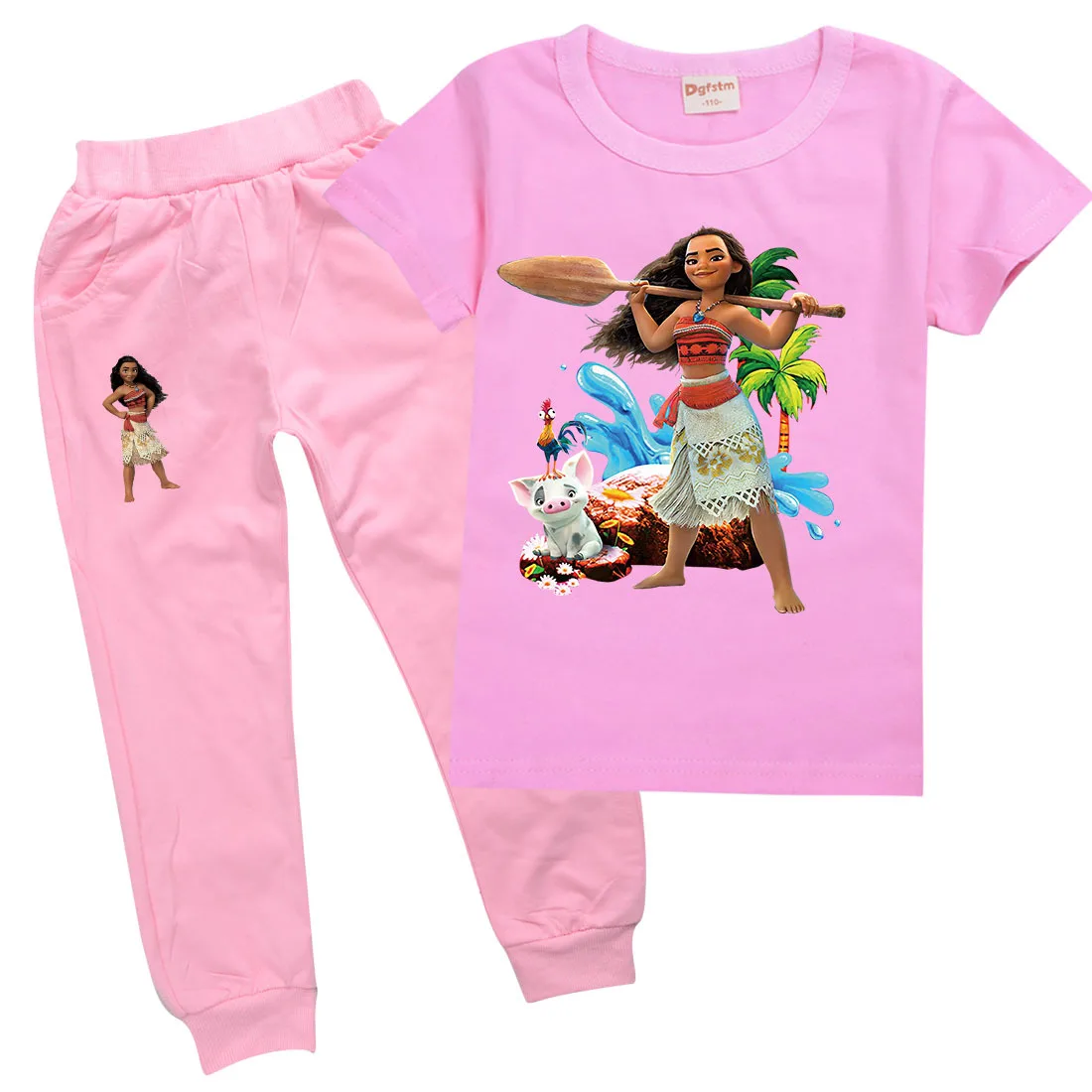 

Kids Cartoon Moana Printed Clothes Girls Short Sleeve Tshirt Jogging Pants 2 Pcs Sets Children's Sportswear Boys Vaiana Outfits