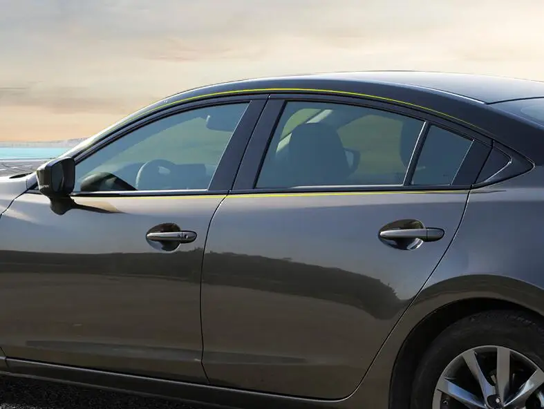 Фото Спойлер для Mazda 6, 2019-2024, заднее антикрыло багажника, внешние аэродинамические аксессуары, 10 шт., декоративные накладки на двери и окна №2