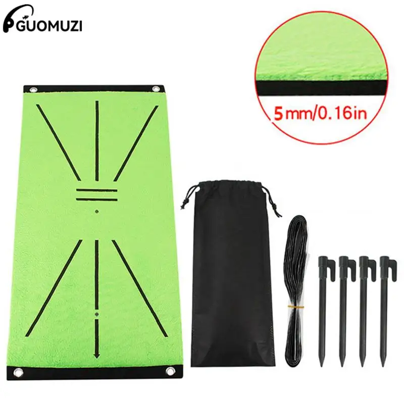 

Golf Training Mat Mini Practice Hitting Aid Fixed Ground Rug For Swing Detection Batting Portable Gift Indoor Outdoor With Bag