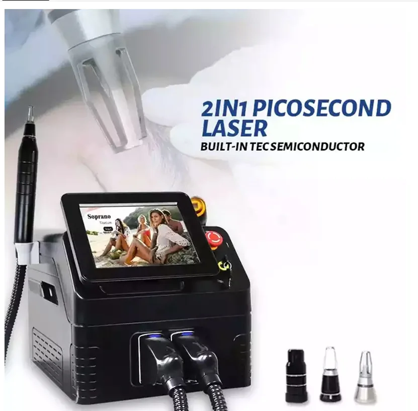 

2023 newst 808nm diodo laser 755 808 1064 laser picosecond 2 in 1painless hair removal machine for tattoo laser machine