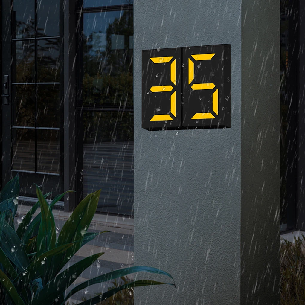 

Hotel Solar Powered Door Plate 0-9 Doors Number Decor Lighting Accessories