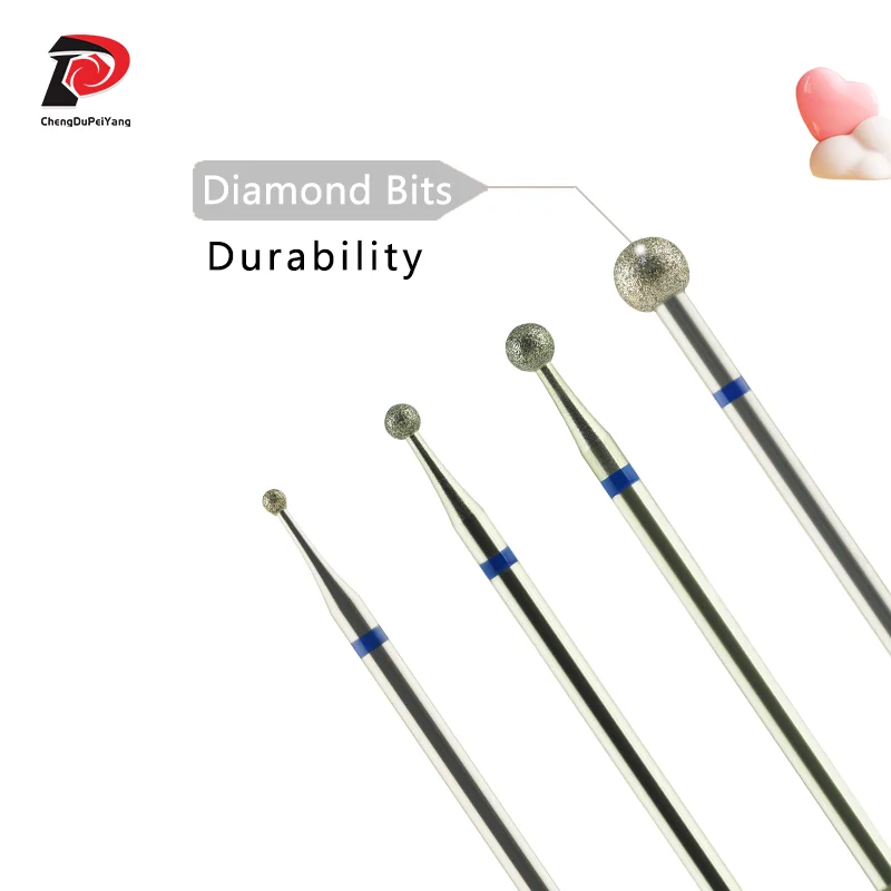 Алмазные биты в форме шара бриллиантовые фрезы для маникюра среднего размера