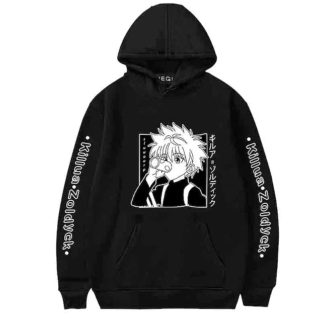 

Inspired By Hunter X Hunter Killua Zoldyck Hoodie Anime Cartoon Oil Painting Printing Harajuku Graphic Hoodie for Men's Women