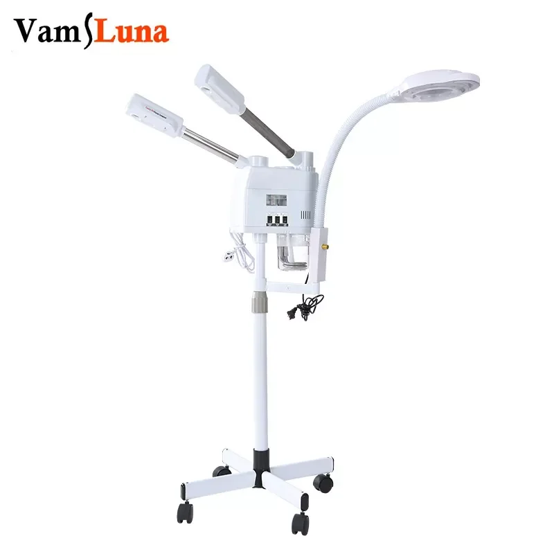 

NEW2023 3 in 1 Facial Steamer Hot and Cold Steam with 8X LED Magnifying Lamp Ozone Nano Ionic Humidifier Vaporizer Aromatherapy