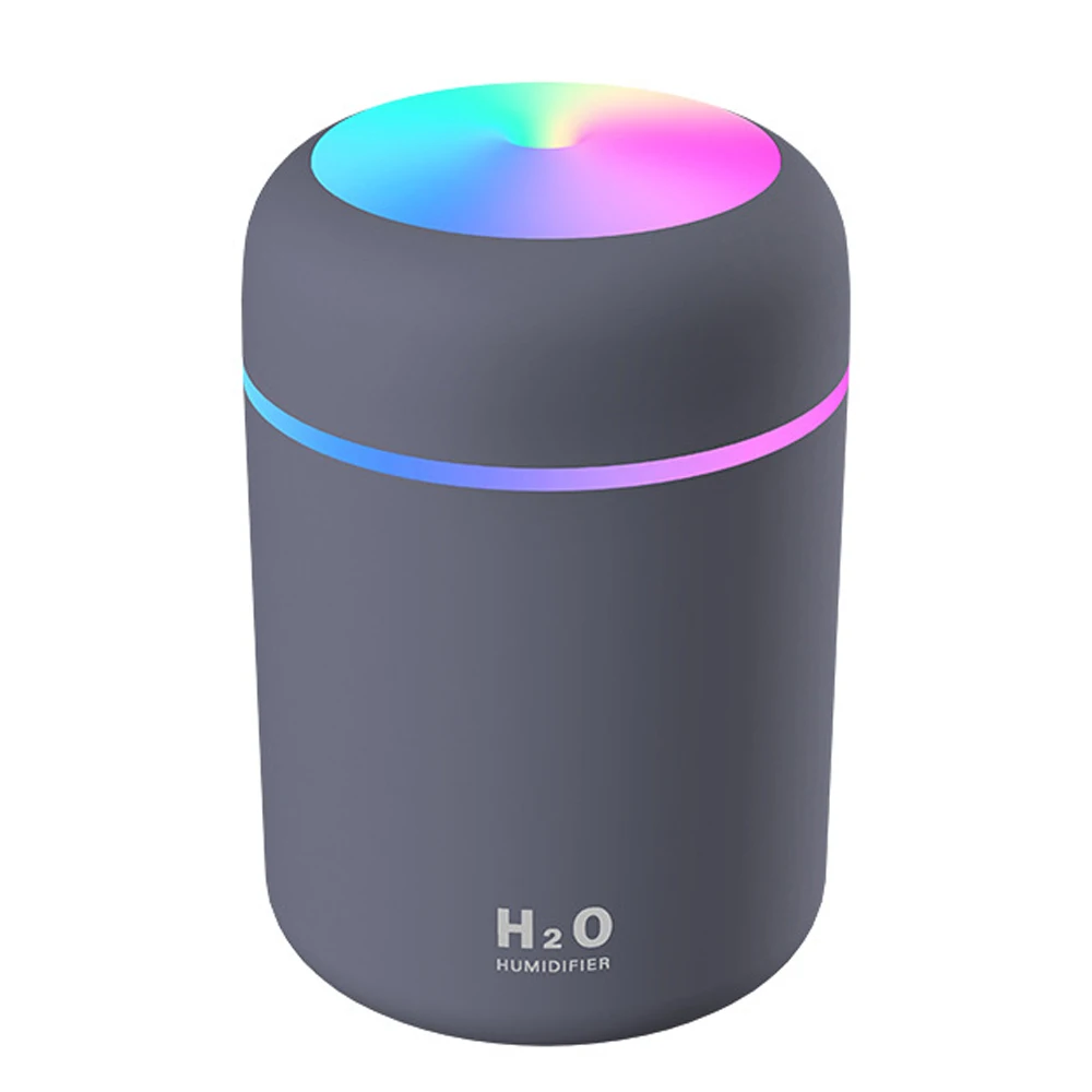 

300ML USB Air Humidifer Aroma Essential Oil Diffuser with Romantic Lamp Mist Maker Aromatherapy Humidifiers for Home Gray