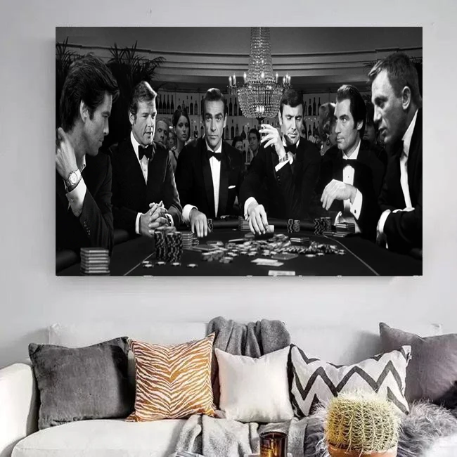 Настенный покер в казино Джеймс Бонд Классический кинотеатр Картина на холсте