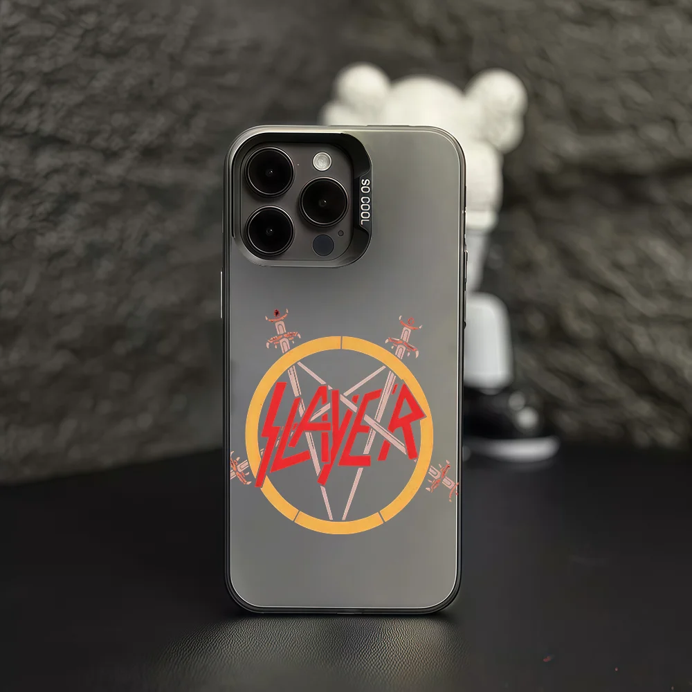Фото Чехол для телефона Band S-Slayer для iPhone 12, 11, 13, 14, 15, 16, 17 Max Pro Plus Mini, защитный цветной чехол IMD №4