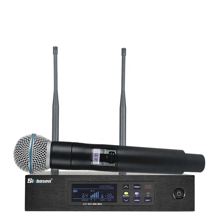 

True diversity uhf wireless microphone system studio recording mic