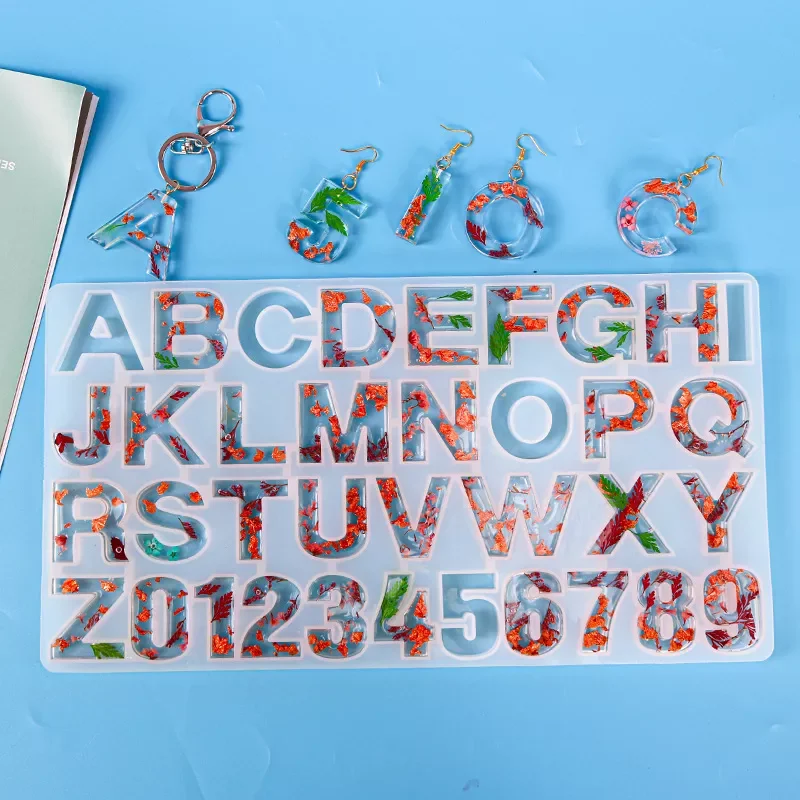 

Alphabet Letter Number Decoration Craft Silicone Mold for Earring Pendant Creative Keychain Mold Crystal Epoxy Resin Mold