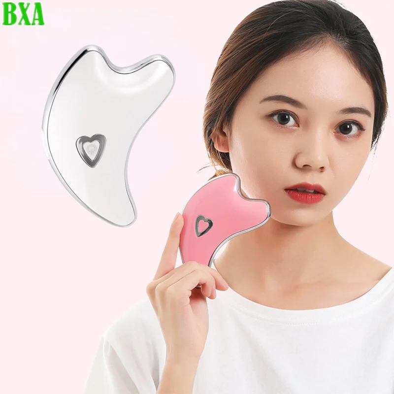 

BXA Face Guasha Massager Microcurrent Skin Lifting Tightening Machine Wrinkle Removal Facial Scraping Skin Care Beauty Device