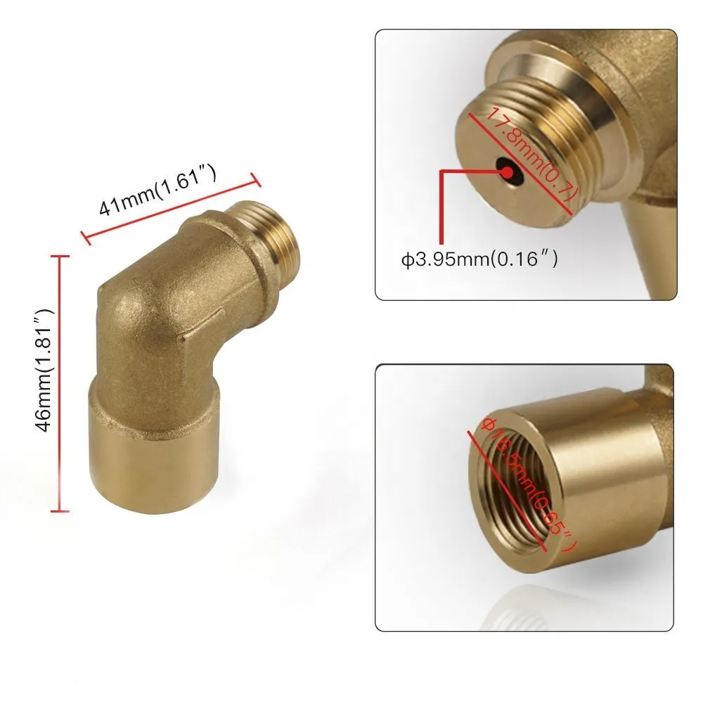M18 x 1.5 Brass Fitting Universal Connector Plug Kit Exhaust P0420 P0430 90 Degree O2 Oxygen Sensor Spacer Extender Tools  - купить по