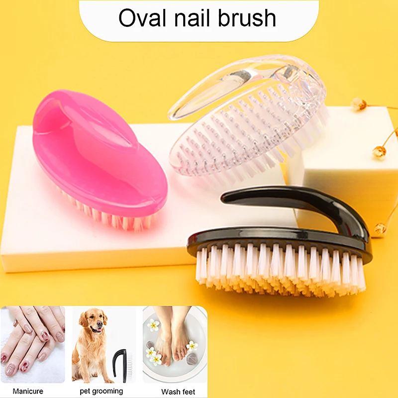 1PCS Nail Brushes Art Manicure Pedicure Soft Remove Dust Powder Cleaning Brush Tools Transparent Horn