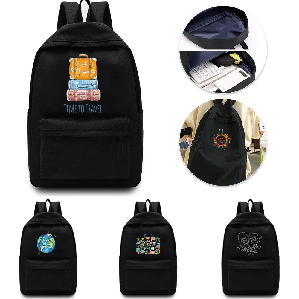 

2023 Fashion Backpack Female Middle School Student Schoolbag Casual Back Pack Travel Bag Travel Printed Unisex Youth Backpack