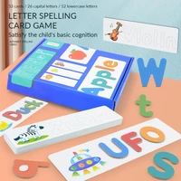 hot sale spelling words puzzle game educational toy for children smooth letter cards for children english alphabe learning toys