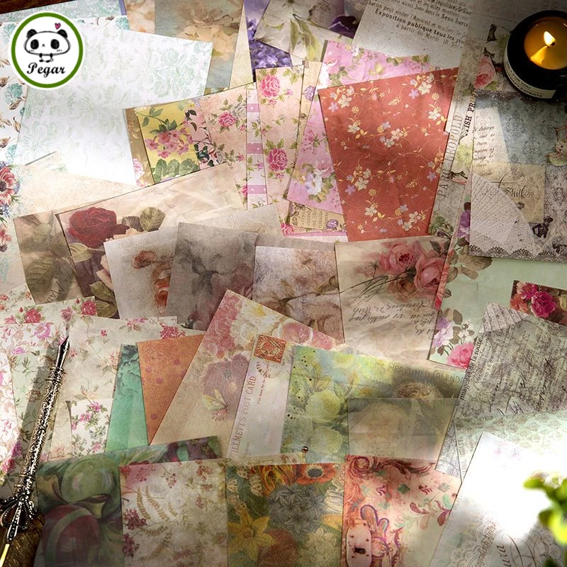 

50 Sheets Retro Secret Garden Ins Memo Pad Book Aesthetic Scenery DIY Scrapbooking Journals Album Diary Vintage Stationery