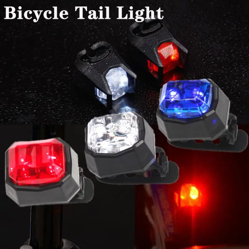 

Bicycle Gem Taillights Outdoor Mountain Bike Rear Light Waterproof Night Cycling Safety Warning Lamp With 2 CR2032 Batteries New