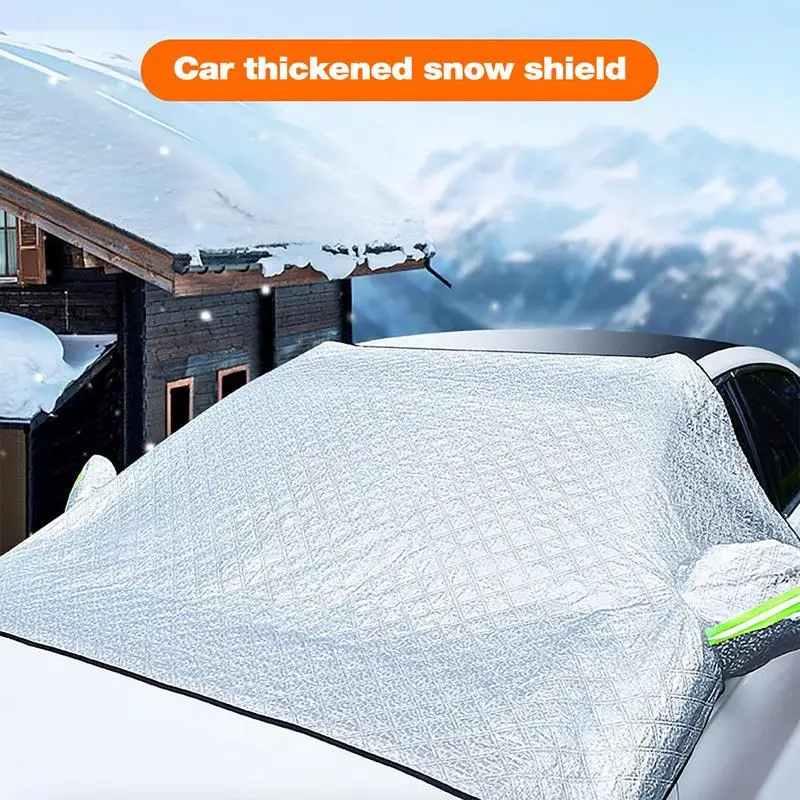 

Car Windshield Snow Cover Automotive Window Windshield Sun Shade Front Rear Windshield Frost Wiper & Mirror Ice Protector Cover