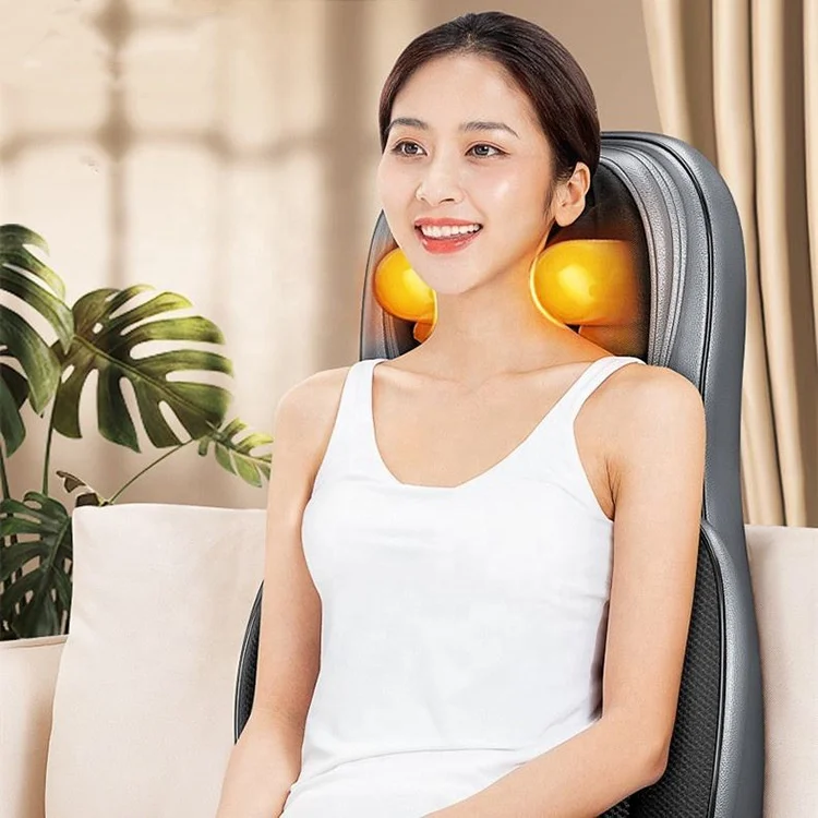 Полноразмерное массажное кресло шиацу для снятия боли в спине красное