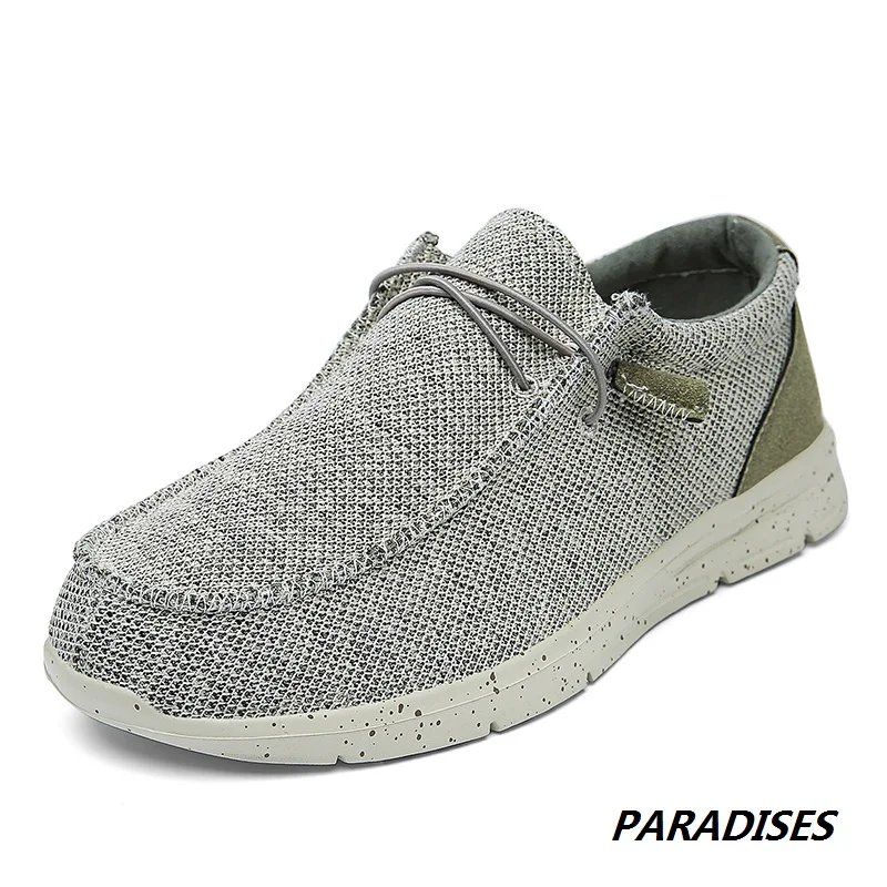 

New Summer Men Canvas Shoes Espadrilles Breathable Casual Shoes Men's Lace Up Loafers Comfortable Ultralight Shoes Big Size 48