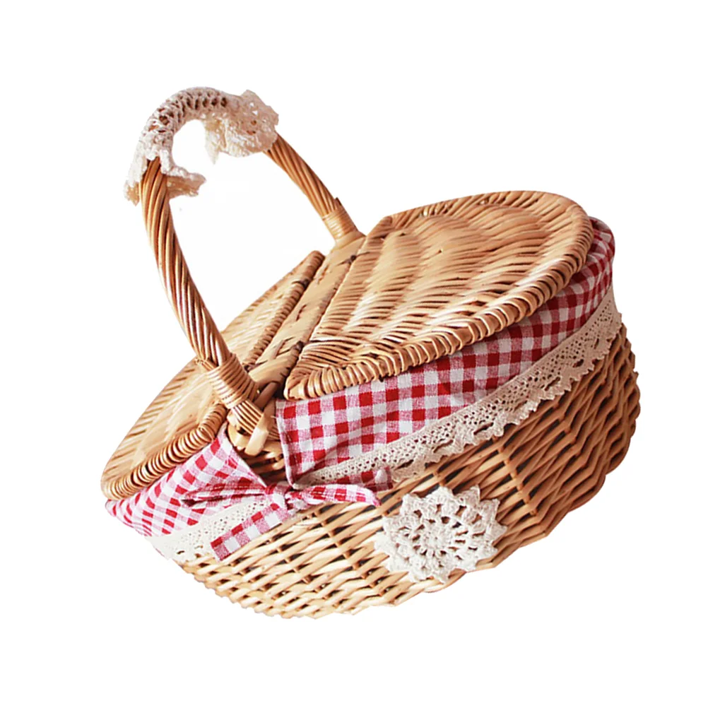 

1pc Picnic Food Storage Basket Home Storage Basket Sundries Organizer Basket