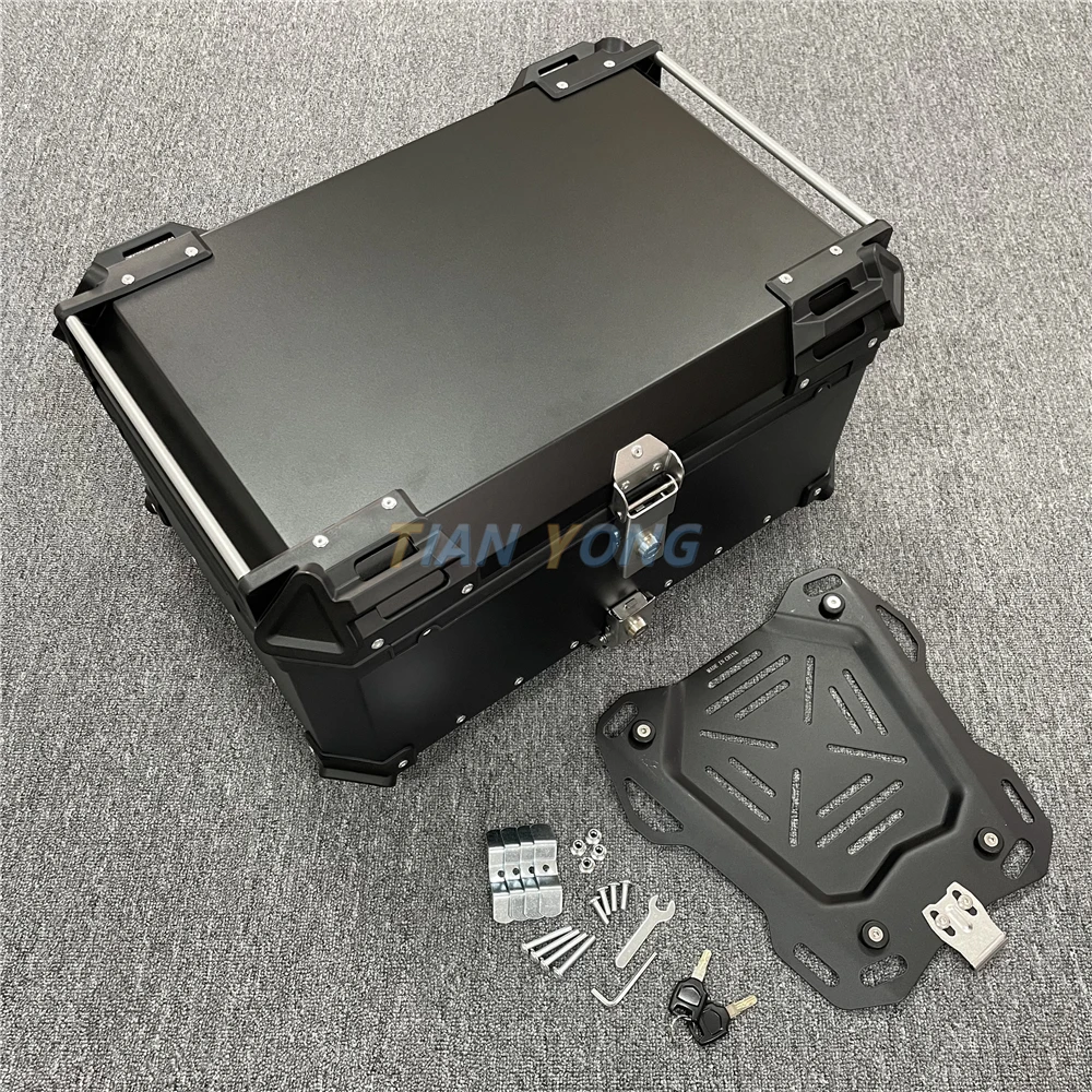 Universal Motorcycle Alloy Box High Quality Rear Luggage Box Waterproof 45L 65L Tail Case Trunk Pack Left and Right Storage