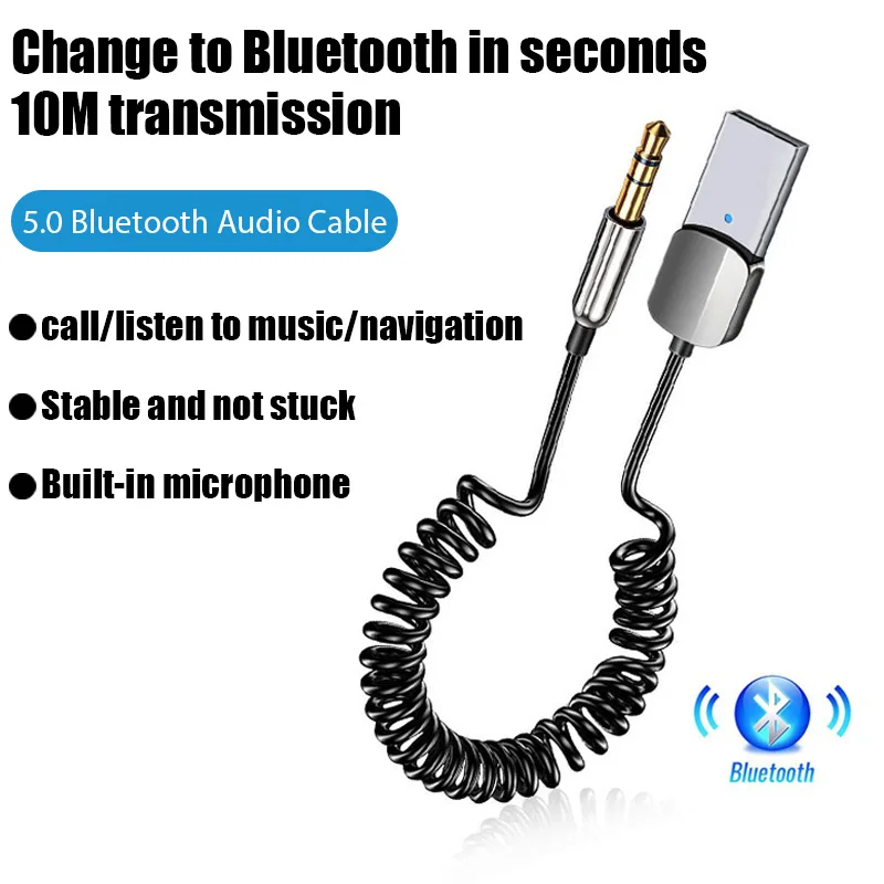 

Bluetooth 5,0 Aux адаптер беспроводной Автомобильный приемник-ключ USB к разъему 3,5 мм аудио Музыкальный Микрофон Громкая Связь Динамик передатчик п...
