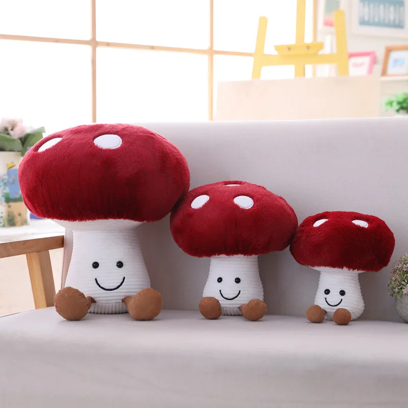 

16/20cm Lovely Mushroom Pillow Stuffed Plush Toys Soft Dolls Office Decoration 3D Vegetables Throw Pillow Gifts for Children