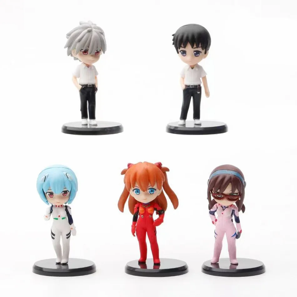 

5pcs/set Anime 7CM Neon Genesis Evangelion Figure Ikari GendouAyami Rei Rangrek Castle Misato Ornaments PVC Model Toys