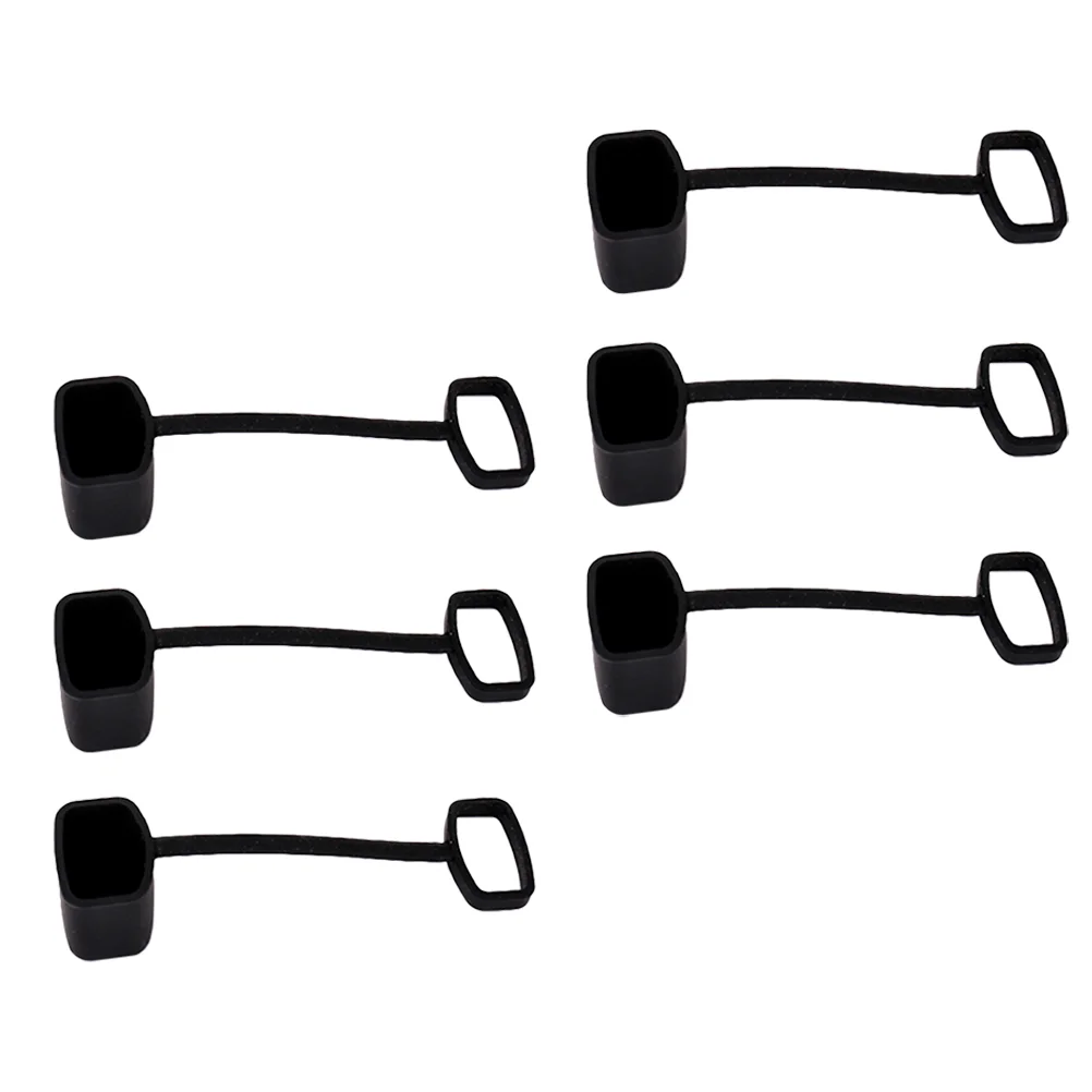 6Pcs Kazoo Anti-dust Covers Kazoo Protectors Silicone Kazoo Protection Covers Black