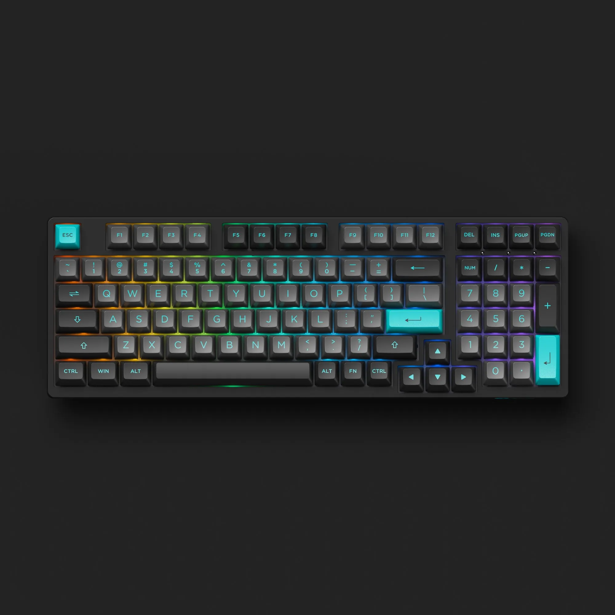 

Akko 3098B/3098N Black&Cyan RGB Hot-Swap Wireless Mechanical Gaming Keyboard Three-Modes BT5.0/2.4GHz/USB-Type C for Mac / Wins