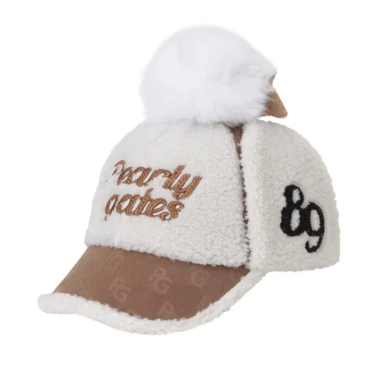 Golf Cap woman hat Fall/Winter  Warm Earcup Earmuff with ball