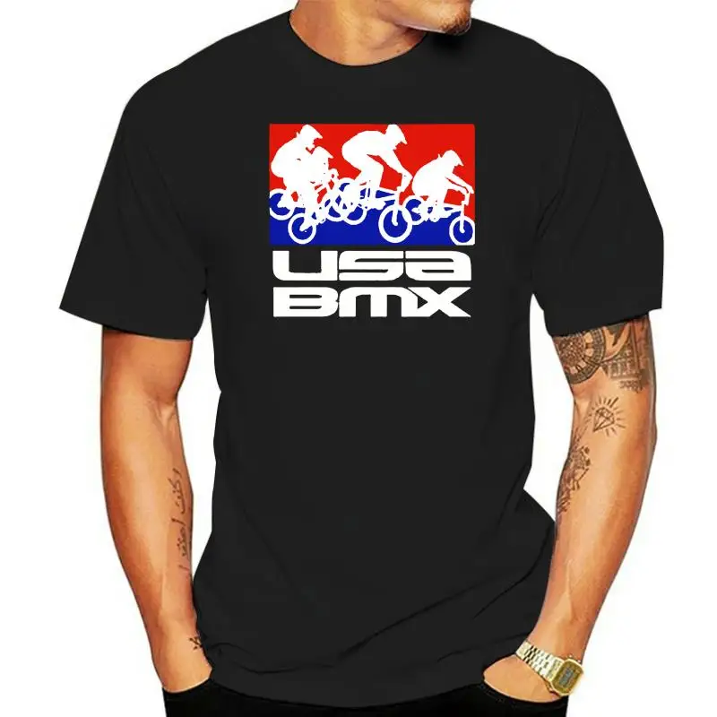 Новинка США BMX PRO фанаты логотип спортивный велосипед MenBlack футболка размер от S до