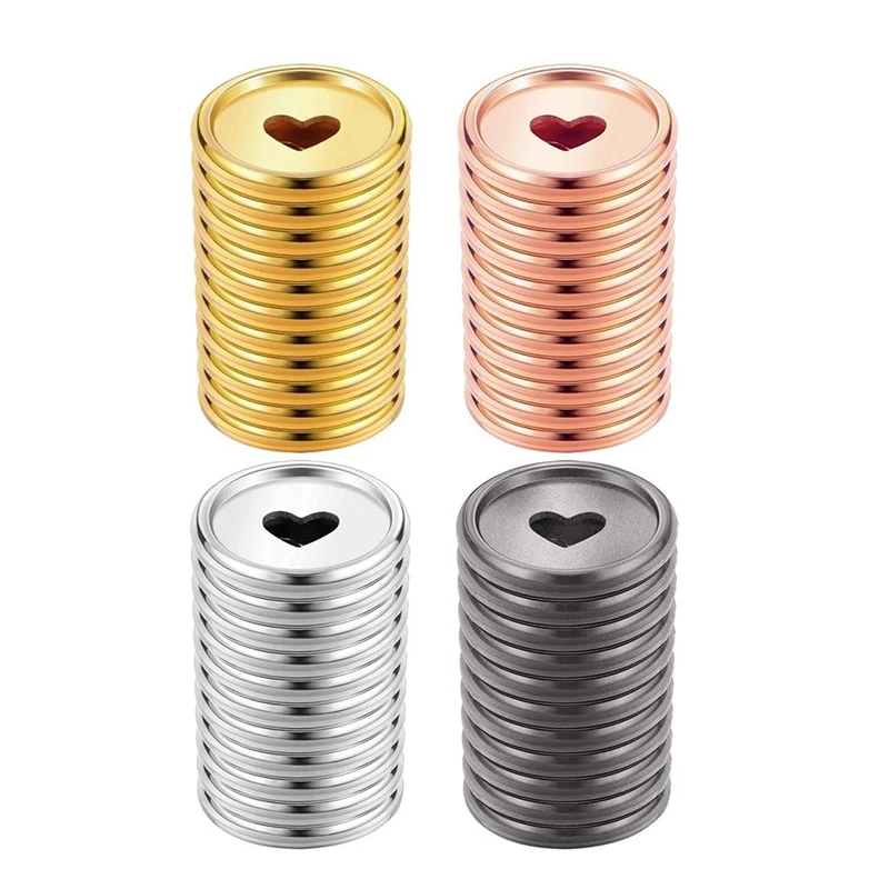 

44Pcs Discs Plastic Mini Discs Binding Ring Discs Expansion Discs Heart Shape Notebook Discs For Notebooks And Journal
