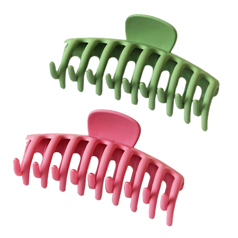 

2Pcs Fashionable Hairpin Frosted Big Catch Hairpin Press Hair Side Clip Simple Back Head Shark Clip Headdress Female