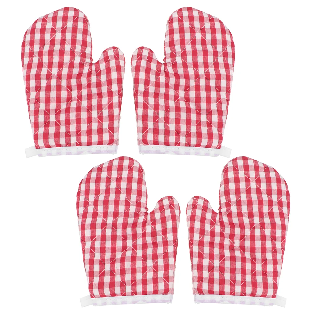 

4pcs Kitchen Oven Mittens Heat Resistant Gloves Kids Oven Mitt for Home