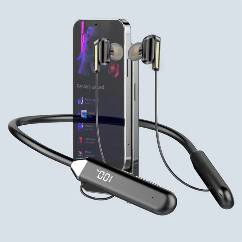 

TWS 100 Hours Wireless Earphone Bluetooth Magnetic Neckband Headphone IPX5 Waterproof Sport Headset Noise Cancelling Micophone