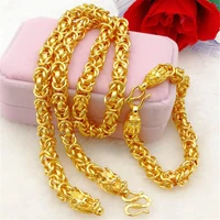 new18k yellow gold glossy large fabric tape necklace bracelet set8mm thickjewelry boutique mens jewelry set party luxury gift